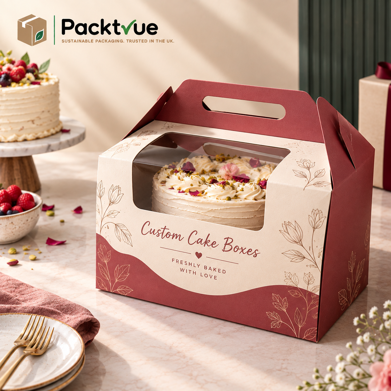Custom Printed Cake Boxes | Packtrue
